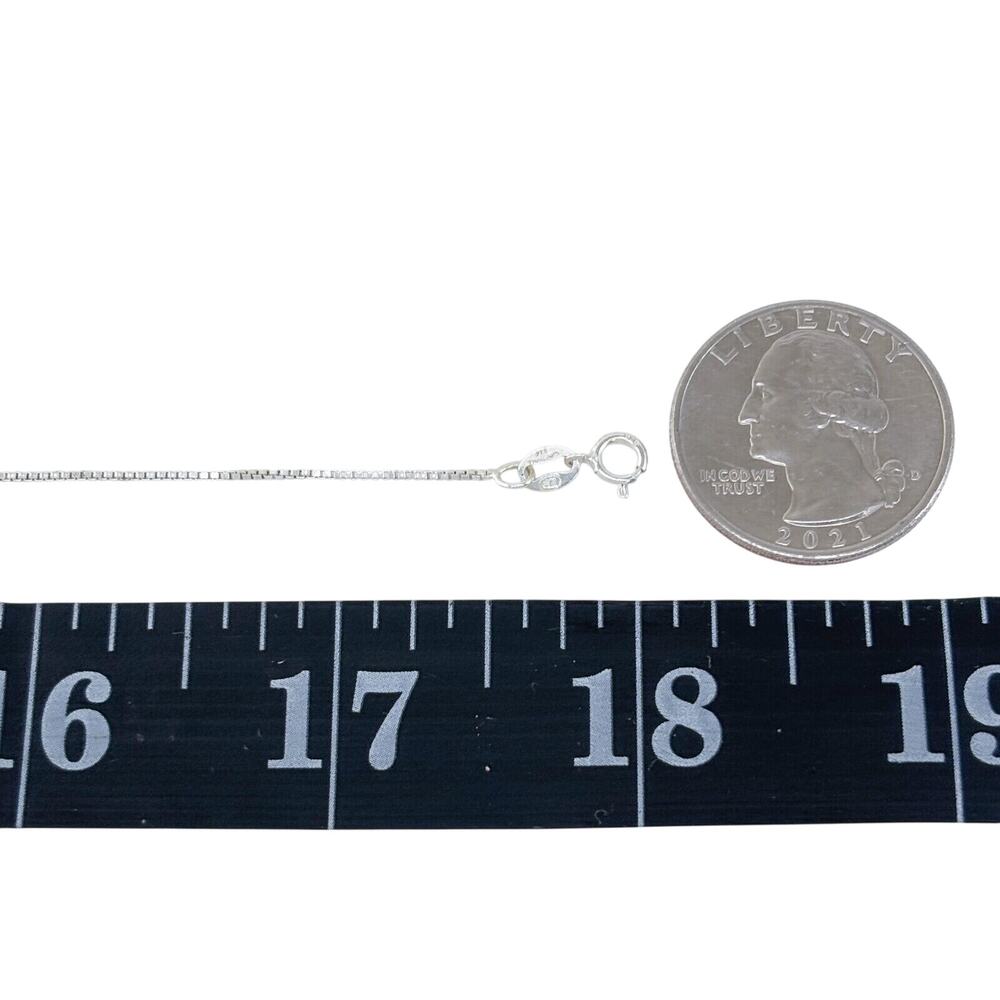 Vintage Sterling Silver 925 Box Chain Necklace 18” View 2